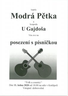 Modrá Pětka - posezení s písničkou