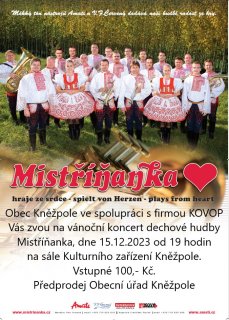 Vánoční koncert MISTŘÍŇANKA 15.12.2023