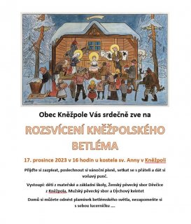 ROZSVÍCENÍ KNĚŽPOLSKÉHO BETLÉMA 17.12. 2023