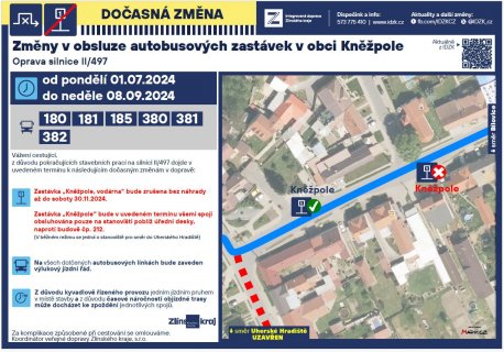 Změny v obsluze autobusových zastávek v obci Kněžpole - prodloužení termínu