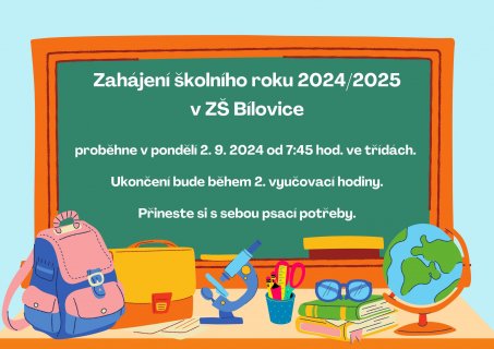 Zahájení školního roku 2024/2025 ZŠ Bílovice